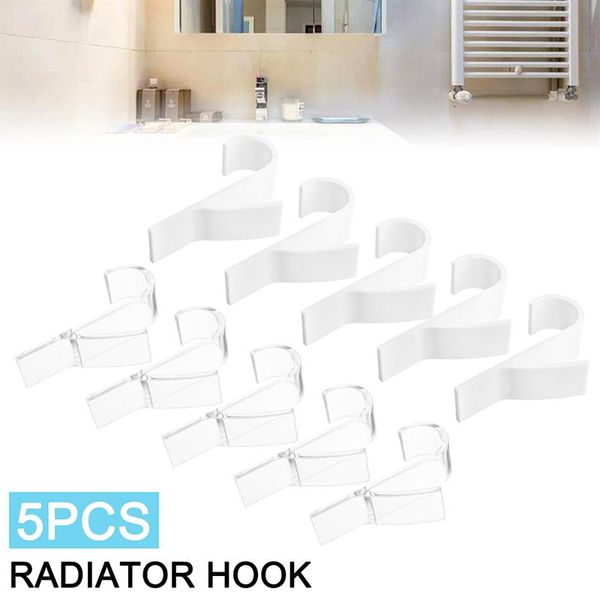 

hooks & rails 5pcs towel rack hook transaparent white hanger for heated radiator rail bath holder wall bathroom accessory
