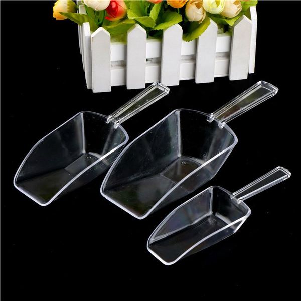 

spoons 3pcs clear plastic ice scraper buffet candy bar scoops shovel sweets wedding party accessorie kitchen