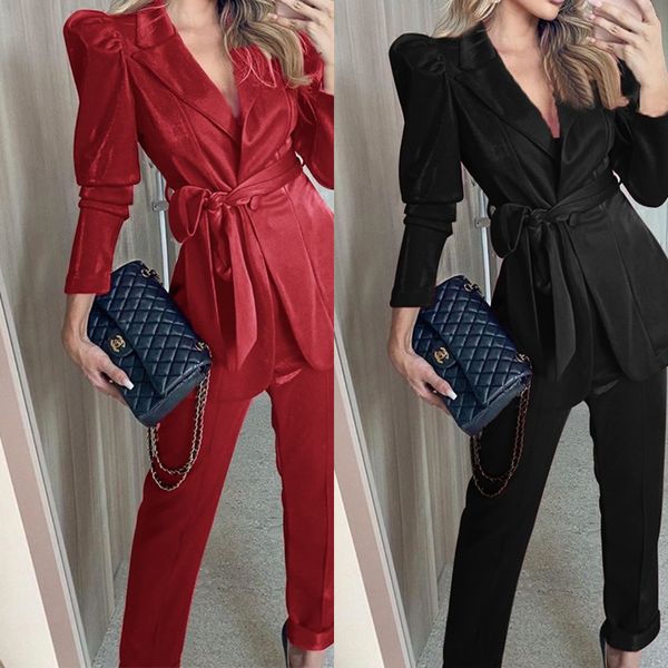 

e6i7 womens nightclub designers clothes autumn pants piece long tight and long three fashion outfits high elastic suit sleeves, White;black