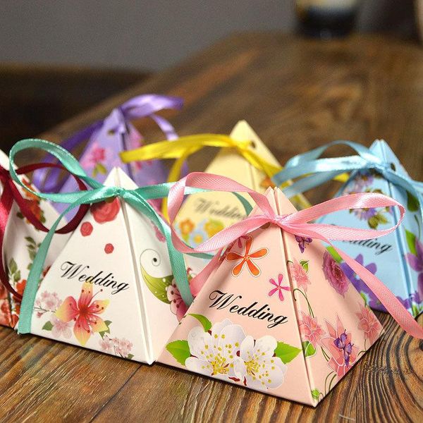 

6piece ales wedding supplies ribbon colorful gift bag candy box