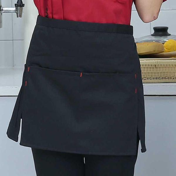 

waiter bust apron custom black cotton short small apron cafe l restaurant overalls1