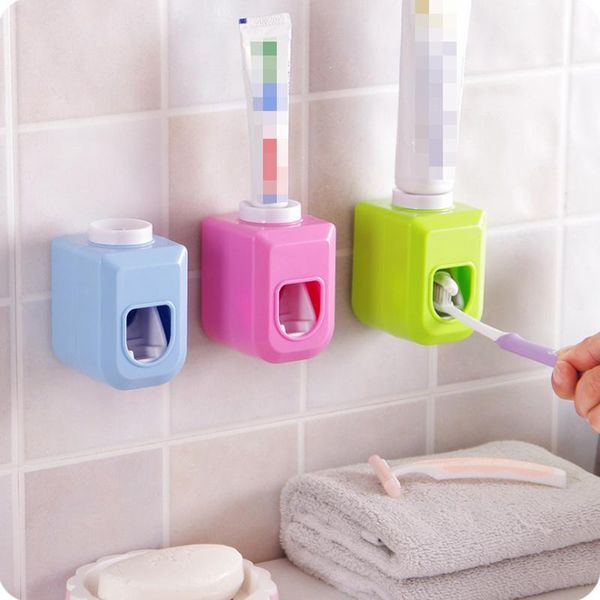 

bath accessory set creative automatic lazy toothpaste dispenser plastic tooth paste squeezer out holder for bathroom accessories sucker
