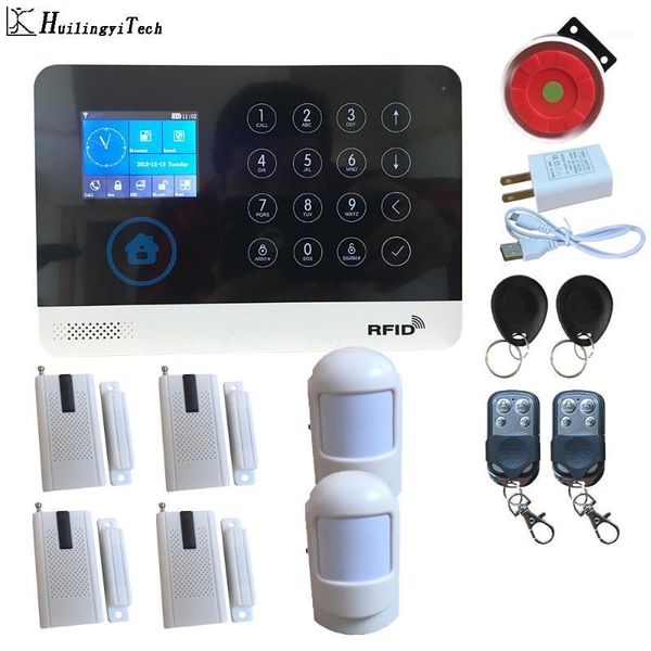 

alarm systems wifi gsm wireless home business burglar security system app control siren rfid motion detector pir smoke sensors1