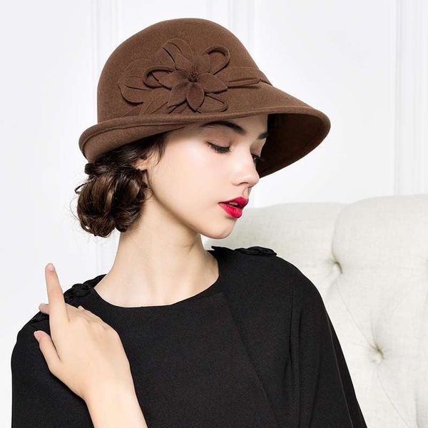 

new women's autumn winter curled british woolen hat angles and three styles
