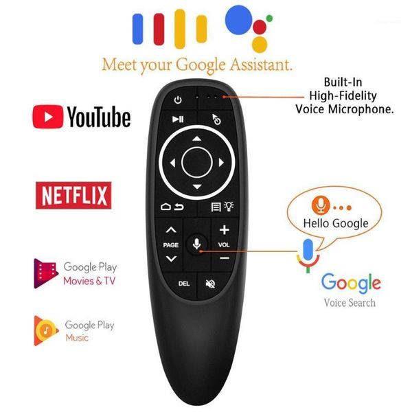 

g10s pro backlit air mouse gyroscope voice search 2.4g wireless smart remote control with microphone for android tv box h96 max1