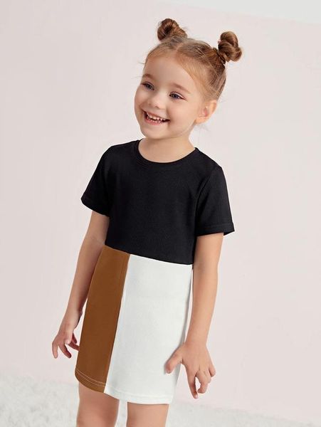 

toddler girls cut and sew dress she, Red;yellow