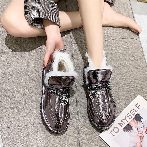 

snow boots women 2020 winter new net celebrity wild warm women's boots plus velvet padded short women platform, Black