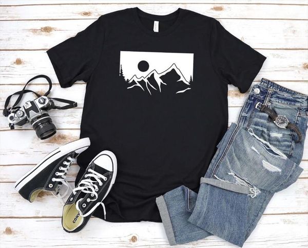 

nature mountains print women tshirt cotton casual funny t shirt gift 90s lady yong girl drop ship s 867, White