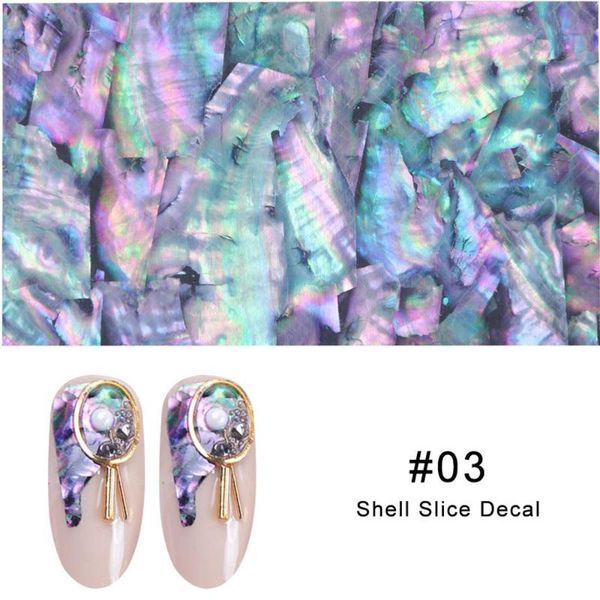 

stickers & decals 1pc 3d pearl nails polish foils glimmer abalone shell pattern nail wraps marble mermaid diy art decoration, Black