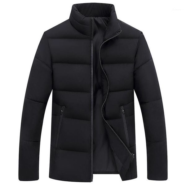 

2020 white duck down men's winter down jackets quality thick big size coats snow warm stand collar outerwear brand parkas1, Black