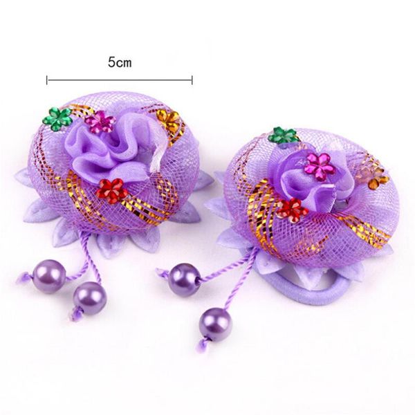 

1pcs kids cute lace hair rope girls rose flower rubber bands child elastic hair bands lovely hair accessories princess headdress wmttsi