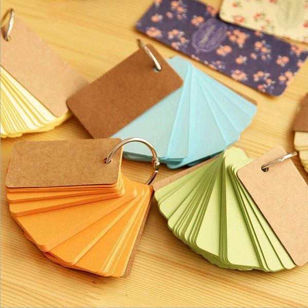 

creative candy color buckle binder notes portable flash cards memo pads cute stationery diy blank card jllphe