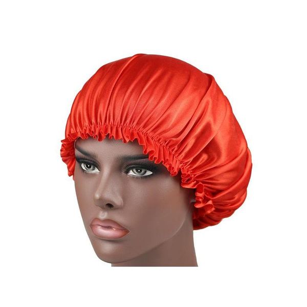 

new elastic women satin bonnet turban hat headwear chemo beanies silk donna sleep cap ladies hair cover jlloha bdecoat, Blue;gray