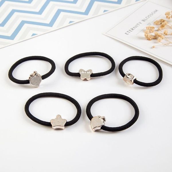 

20pcs new women hair bands black elastic hair rope rubber bands girls lovely ponytail holder tie hair accessories h bbymgy, Black;brown