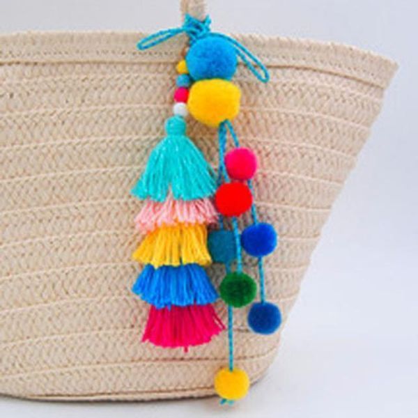 

handmade jewelry keychain pom pom tassels key chain pompom keyring valentines day gift enamel jewelry wholesale qh6006 h bbyvow