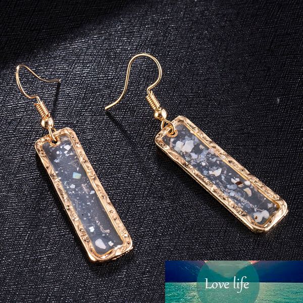 

vintage golden gravel transparent drop earrings women fashion korean hanging dangle earring wedding geometric jewelry gift, Silver