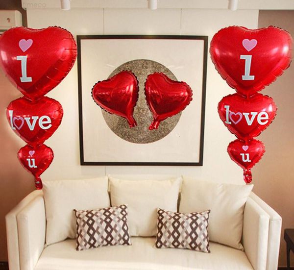 

air balloons i love u alphabet party wedding decoration red 3 conjoined mylar foil balloon large letter home diy dhl fre