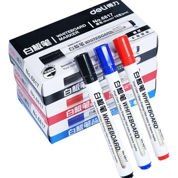 

deli whiteboard pen water based erasable marker 2mm display board pen whiteboard writing pen 6817 office stationery h wmtlrk