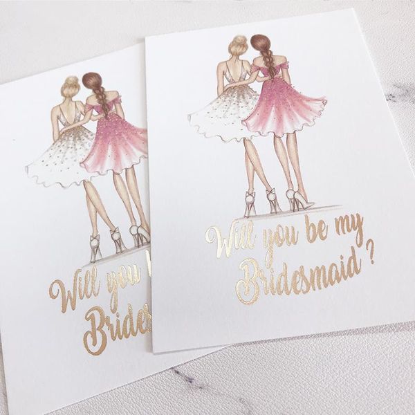 

greeting cards 4pcs lot paper wedding proposal hen night bachelorette party invitations will you be my bridesmaid goomsman cards1