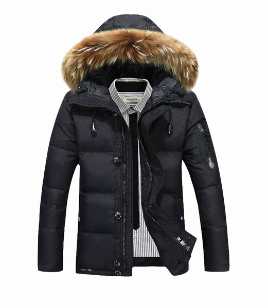 

men's winter down jacket thickened outdoor ski parka white duck down jacket for men's windbreaker brand down jacket m-3xl, Black