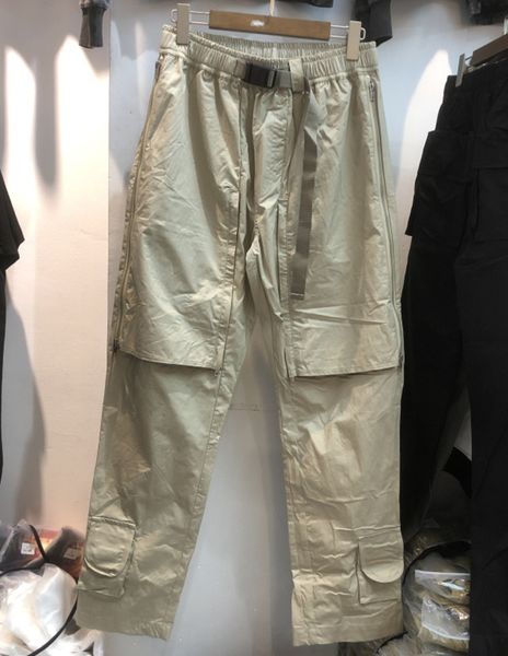 

men's pants high street trendy travis scott style functional zip pocket ins men's loose casual pants, Black