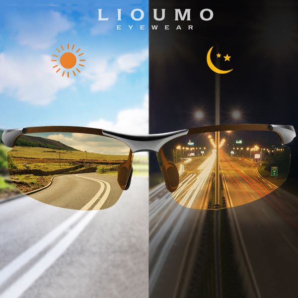 

lioumo 2020 день ночь фотохромные поляризованные мужчины солнцезащитные очки для водителей женщин безопасности вождения очки солнцезащитные