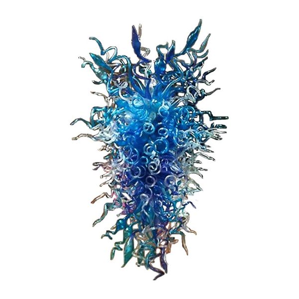 

factory direct 100% handmade mouth blown glass chandelier lighting fixture blue art glass pendant lights for bedroom home decoration