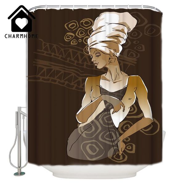 

shower curtains charmhome african women curtain fabric bathroom decor accessories waterproof polyester multi-size mat