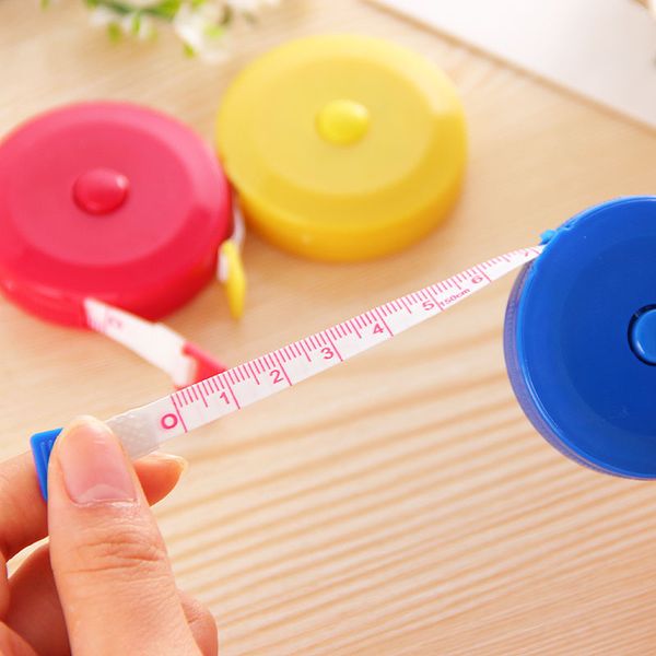 

solid color measuring reel plastic 1.5m soft originality band tape retractable tapes measure household accesories 0 6wb k2