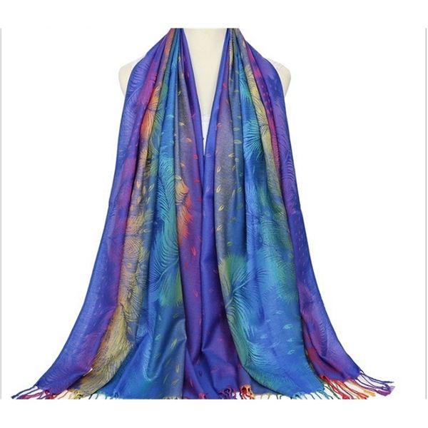 

cross border new jacquard women colorful ethnic tourism shawl tassel cotton warm scarf y201024, Blue;gray