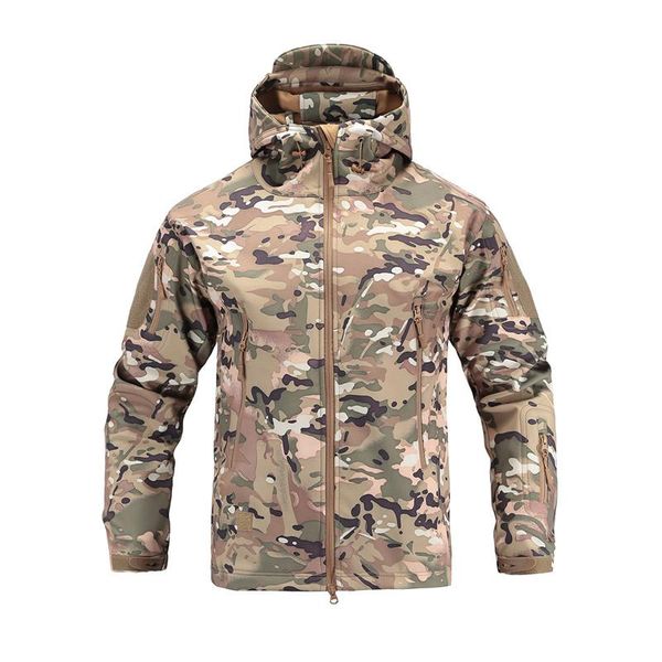 

men's tactical army clothing outdoor softshell camouflage fishing jacket man waterproof hunting clothes, Blue;black
