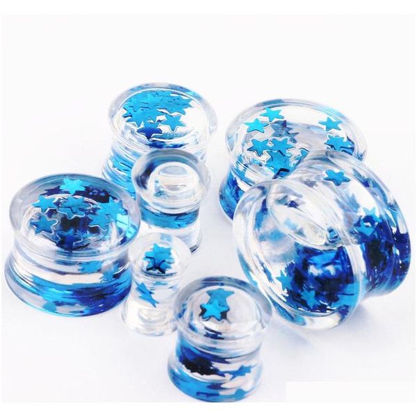 

fashion star liquid ear plug f87 mix 6-16mm 60pcs/lot acrylic body piercing jewelry ear tunnel kktrh, Silver