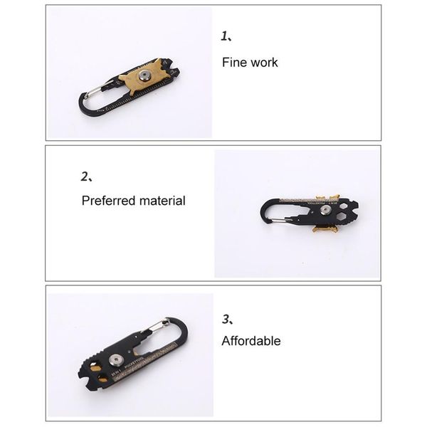 

ключевое кольцо безопасность пряжка 20 в 1 многофункциональный портативный инструмент открытый альпинизм пряжка edc многофункциональный набо