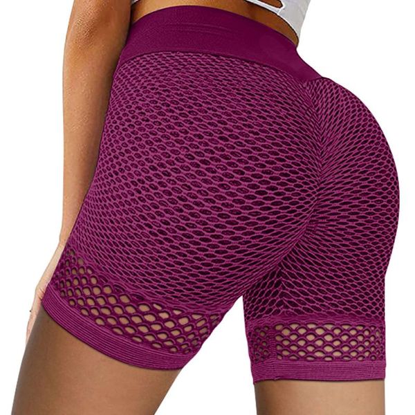 Mulheres Shorts Seamless Mesh Summer Sports Women 2022 Hip Push Up Leggings Cintura alta Yoga Tummy Control Workout Calças curtas