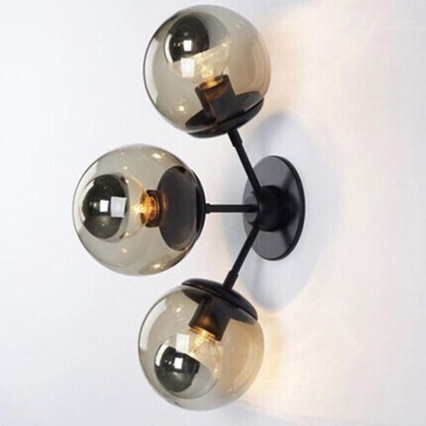 

foyer bedroom bedside corridor wall lamp modern molecule loft wall sconce bean glass ball light led round ball lamp1