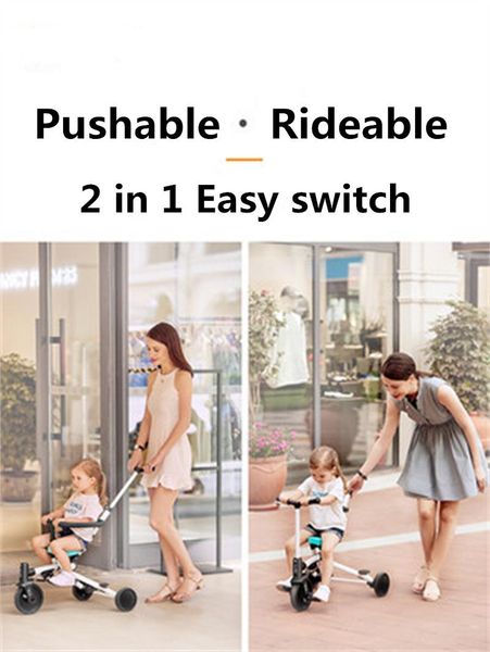 

strollers# nadle 2 in 1 children's sliding baby strolling two-way high landscape stroller lightweight folding kid cart