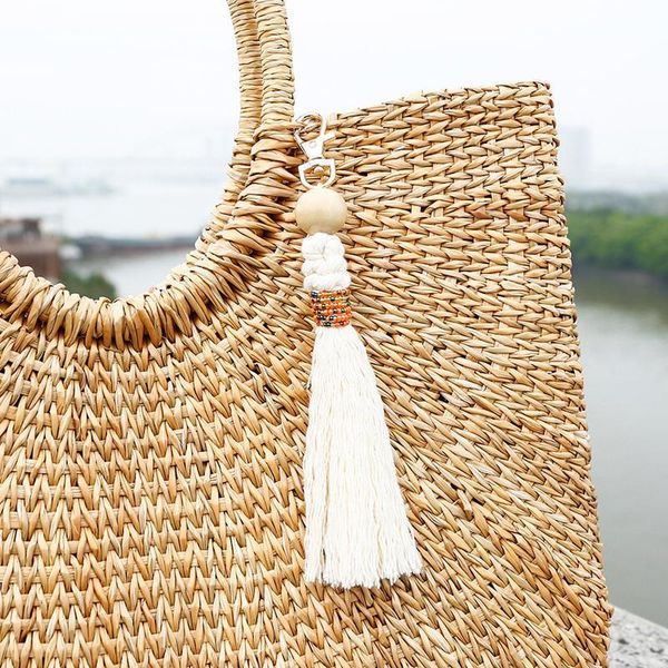 

1pcs fashion wooden beads tassel diy jewelry curtain garments decorative accessories key chain handbag pendant craft tassels h jllmtv