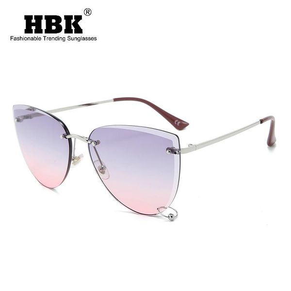 

sunglasses luxury cat eye women 2021 vintage rimless sun glasses metal frame small circle decoration eyewear for girl gift uv400, White;black