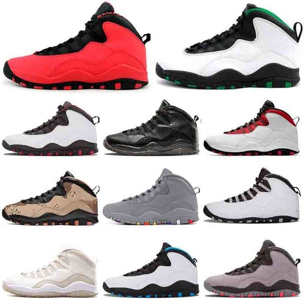 

basketball shoes mens womens 2021 new 10 trainers 10s seattle cool grey vo black steel grey racers sneakers, White;red