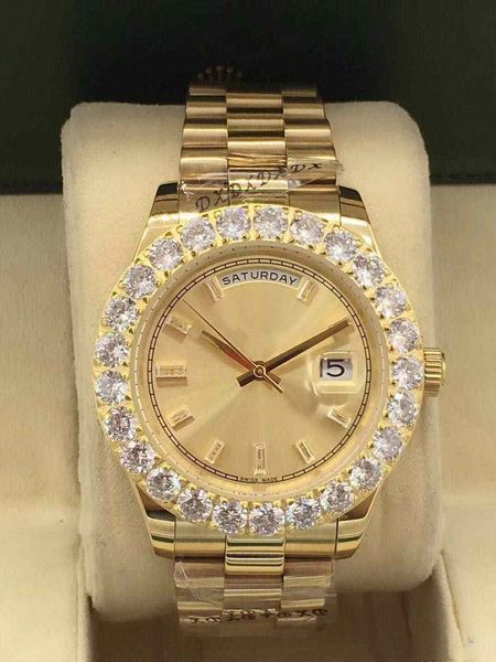 Relógio masculino Hot fashion sports top designer de luxo diâmetro 43mm grande diamante não repara aço automático mecânico botão dobrável relógio à prova d'água