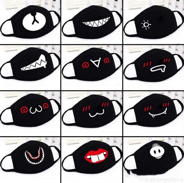 

factory cute bear party kids fun anime lower half face mouth muffle reusable dust warm windproof cotton mask black