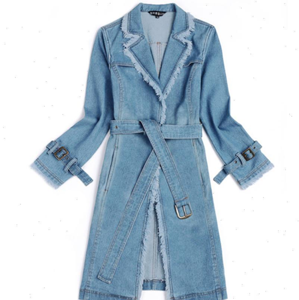 

new loose coat plus size trench womens long denim trench coat women outerwear drop shipping good quality, Tan;black