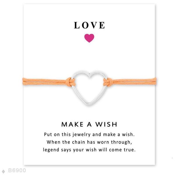 

wax statement girls wedding adjustable jewelry friendship bridesmaid with card silver heart charm bracelets for women