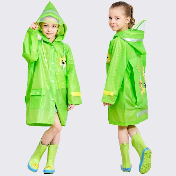

raincoats kids waterproof raincoat transparent cover reusable backpack wet weather gear veste pluie with hood eb50yy