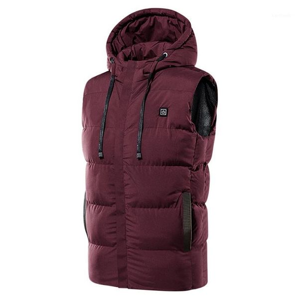 

outdoor t-shirts polyester with pockets 7 heating pads winter washable zipper electric warm heated vest camping usb port hiking1, Gray;blue