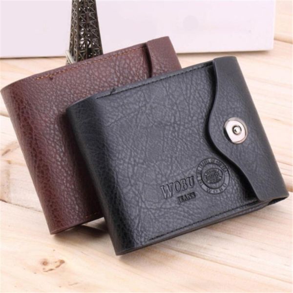 

wallets 2021 pu leather wallet multifunctional short design men hasp coin purse card holder men's1, Red;black