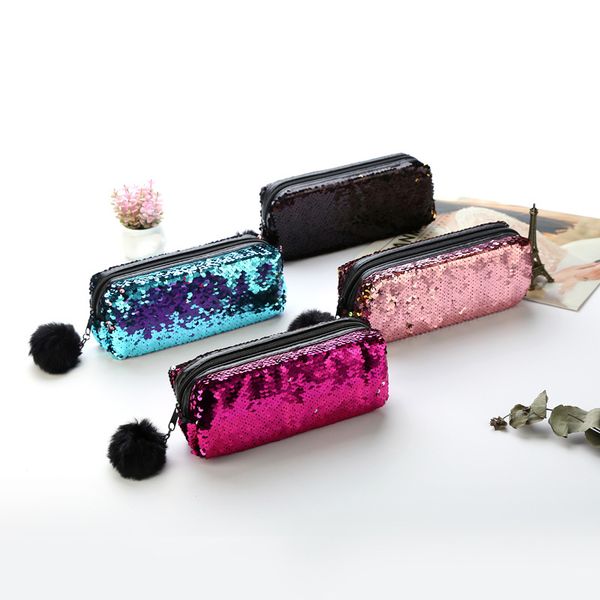 

bolsas de maquillaje 16 color fashion large capacity bag sequin glitter makeup portable cosmetic make up case bag for ladies