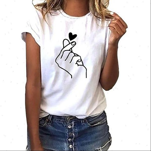 

2021 vogue leaf print harajuku t shirt summer women short sleeve tee casual female t shirts woman clothing, White