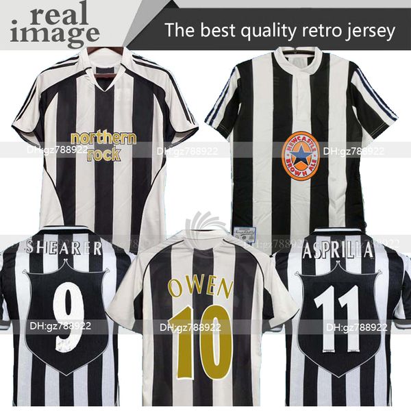 

1995 1996 1997 1998 shearer 9 camiseta de futbol asprilla 11 retro soccer jersey home 2005 2006 retro owen 10 maillot de foot, Black;yellow