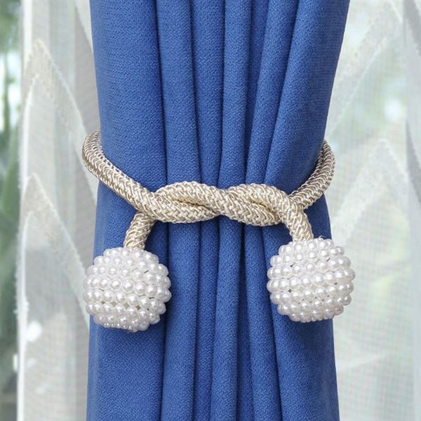 

curtain & drapes 4pcs magnetic tiebacks buckle decorative fake pearl clip holders